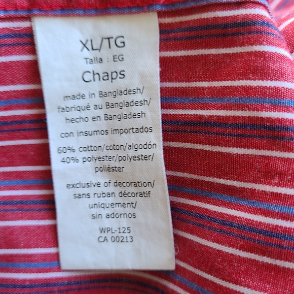 Chaps Men's Long Sleeve Dress Shirt, Size: XL Color: Red - Picture 9 of 14